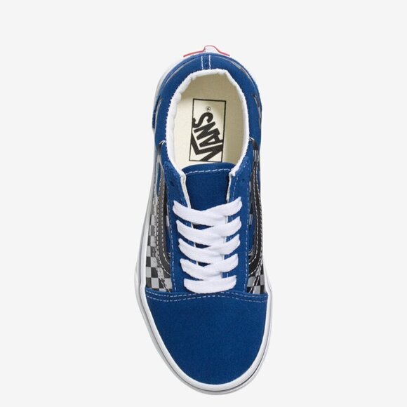 Vans Old Skool Flame Royal Blue w Checker Print Kids size 12.5 NWT - Picture 2 of 4